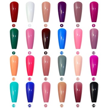 24 Colors Long Coffin Nail Tips