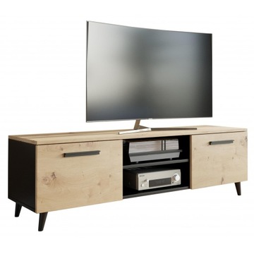 Szafka RTV w stylu skandynawskim Bergen 120 cm artisan/czarny