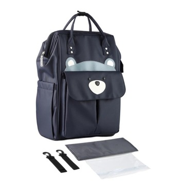 Plecak Torba na pieluchy, duży unisex granatowy miś
