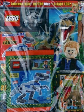 LEGO JURASSIC WORLD 9/22 + duży Blue Raptor + karty
