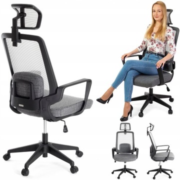 Ergonomiczny Fotel Biurowy Krzesło obrotowe AMO70+