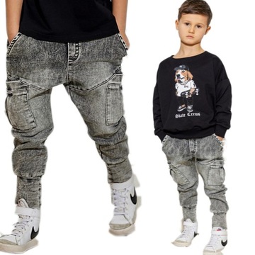 All For Kids SPODNIE BOJÓWKI a'la jeans CZARNE 104 110