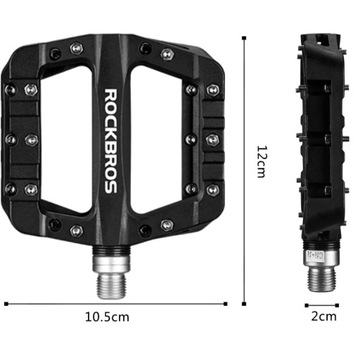 ВЕЛОСИПЕДНЫЕ ПЕДАЛИ НА ПЛАТФОРМЕ, ЧЕРНЫЕ, ЛЕГКИЕ, 9/16 ШТИФТОВ, MTB ТРЕККИНГ, НЕЙЛОН