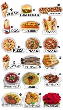 NAKLEJKA MENU NA POTYKACZ STOJAK REKLAMOWY TABLICA