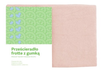 PRZEŚCIERADŁO FROTTE Z GUMKĄ 120X200 PUDROWY RÓŻ PUDER MATOWE BAWEŁNA GRUBE
