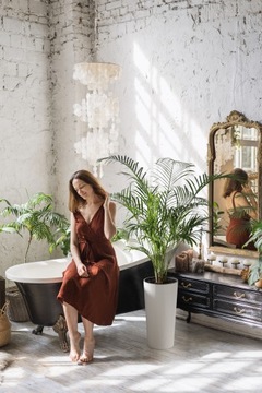 ЛИЛИЯ ДЖАМПЕР горшок для цветов, диаметр 30см, цвет АНТРАЦИТ + вставка