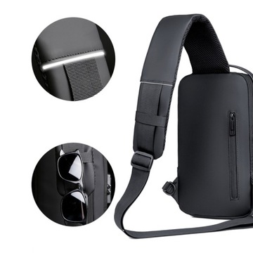 МУЖСКАЯ НАГРУДНАЯ СУМКА С USB-ПОРТОМ