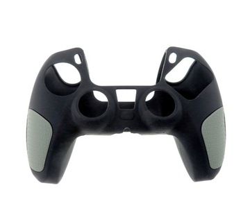 POKROWIEC ETUI SILIKONOWE OSŁONA PREMIUM PS5 Czarne + C. Zielone Gripy