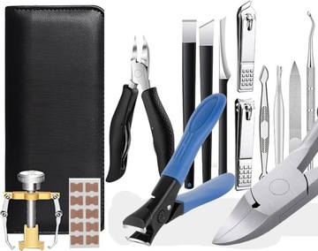 ZESTAW CĄŻKI DO WRASTAJĄCYCH PAZNOKCI OBCINACZ SKÓREK NOŻE PLASTRY SONDA