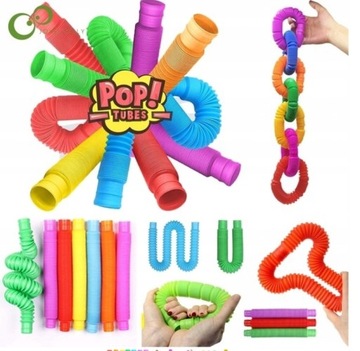 Rurki SENSORYCZNE MONTESSORI EDUKACYJNE Tuby Sensoryczne Rury Pop Zestaw XL