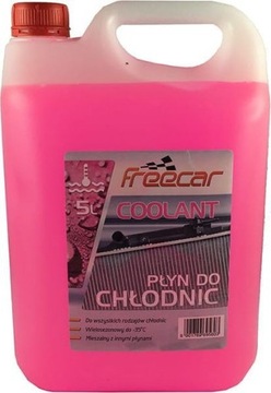 PŁYN DO CHŁODNIC CHŁODNICZY FREECAR COOLANT 5 LITRÓW RÓŻOWY