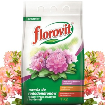 Florovit nawóz do rododendronów roślin wrzosowatych hortensji 3kg granulat