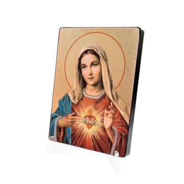 IKONA SERCE MARYI NA DESCE - upominek prezent 14 x 19 cm PRODUKT POLSKI