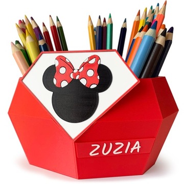 Organizer na kredki IMIĘ przybornik na biurko Dziecko prezent Minnie EKO