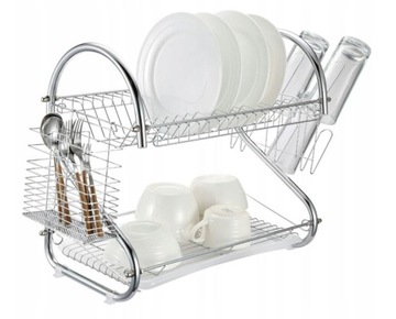 ДВУХУРОВНЕВЫЕ СУШИЛЬНЫЕ ПЛАСТИНЫ ДЛЯ СУШКИ ПОСУДЫ ИЗ НЕРЖАВЕЮЩЕЙ СТОЛОВЫЕ ПРИБОРЫ