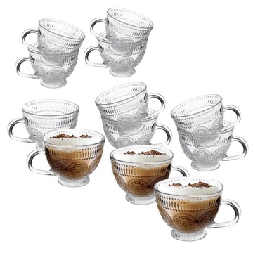 Zestaw 12 filiżanek do kawy szklanki kubki szklane Altom Design Daisy 430ml