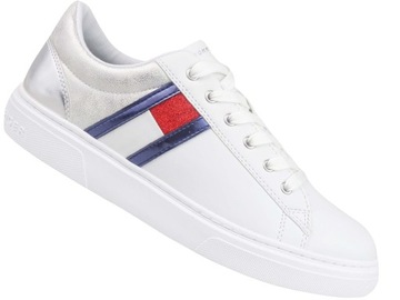 TOMMY HILFIGER GLAMOUR SNEAKERS BUTY TRAMPKI BIAŁE