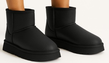 СНЕЖНЫЕ БОТИНКИ ЧЕРНЫЕ УТЕПЛЕННЫЕ БОТИНКИ НА ПЛАТФОРМЕ 38