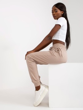 Spodnie DRESY FITNESS dresowe F006 beige 42 XL