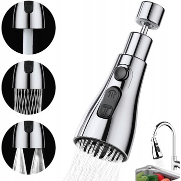 KOŃCÓWKA PRZEDŁUŻKA DO BATERII KRANU PERLATOR ADAPTER AERATOR 3 FUNKCJE