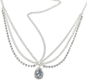 KRYSZTAŁOWA OZDOBA ŁAŃCUSZEK NA GŁOWĘ DODATEK DO FRYZURY