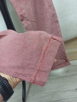 Pt01 lniane bawełniane czerwone spodnie męskie 52 XL