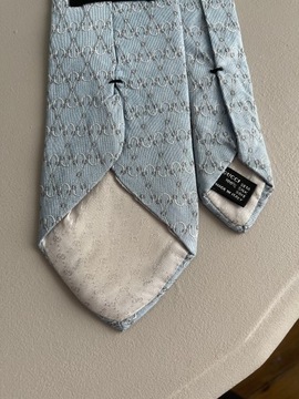 Галстук Gucci 100% шёлк пастельного синего цвета