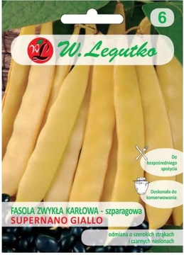 FASOLA SUPERNANO GIALLO 40 g ŻÓŁTA KARŁOWA PŁASKA 'LEGUTKO