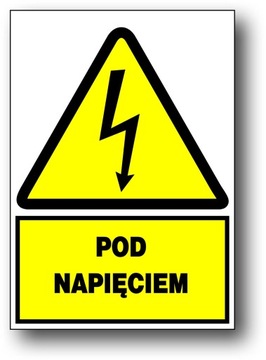 ZEO/A-5 znak TABLICZKA elektryczny POD NAPIĘCIEM