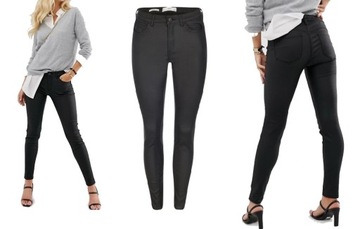 MANGO WOSKOWANE spodnie jeansy SKINNY PUSH-UP 32