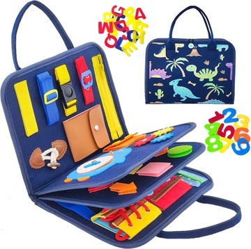 МЯГКИЙ ЧЕМОДАН МОНТЕССОРИ, СЕНСОРНАЯ МАНИПУЛЯЦИОННАЯ ДОСКА ДЛЯ ДЕТЕЙ