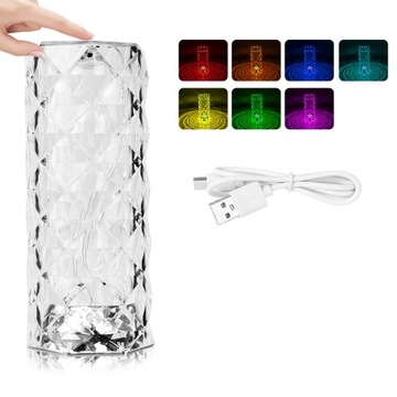 Светодиодная 3/7/16 цветов Хрустальная настольная лампа Роза Свет Романтическая алмазная атмосфера