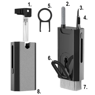 ZESTAW DO CZYSZCZENIA ELEKTRONIKI 8-w-1 narzędzia do czyszczenia klawiatury