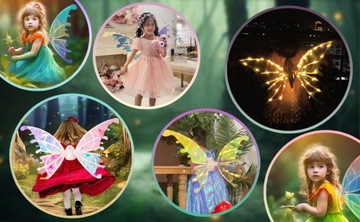ELECTRIC FAIRY WINGS ELEKTRYCZNE SKRZYDŁA WRÓŻKI Z DIODAMI LED NA HALLOWEEN