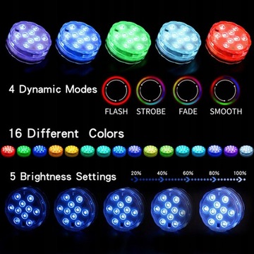 4x ПОДВОДНЫХ ОСВЕЩЕНИЯ ДЛЯ БАССЕЙНА RGB СВЕТОДИОДНАЯ ЛАМПА С ДИСТАНЦИОННЫМ УПРАВЛЕНИЕМ