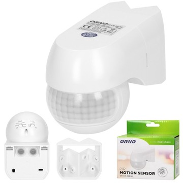 CZUJNIK RUCHU LED PIR IP44 220° 3 RODZAJE MONTAŻU