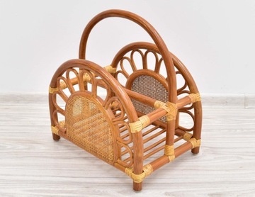 Газетница из ротанга, цвет коньяк