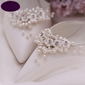 2 SZTUKI ŚLUBNE KLIPSY DO BUTÓW NA WYSOKIM OBCAsie KLIPS DO BUTÓW DLA PANNY MŁODEJ