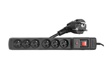 Армак Мульти М6 | Удлинитель с 6 розетками, кабель 3 м, черный