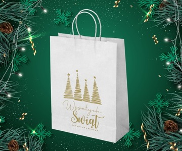 Набор из 20 рождественских подарочных пакетов ЭКО.
