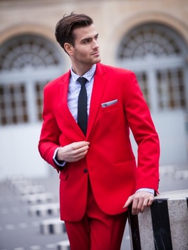 Czerwony garnitur męski|Szycie na miarę !| HIT