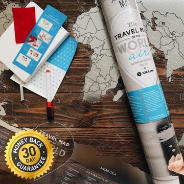 MAPA ZDRAPKA ŚWIAT. TRAVEL MAP AIR WORLD