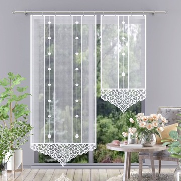 Firanka panel żakard biały gotowy 90x230cm Amir H133