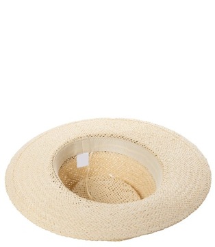 Stylowy kapelusz damski ozdobiony taśmą Szerokie rondo 9 cm