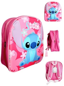 Różowy plecak przedszkolny 3D Lilo i Stitch