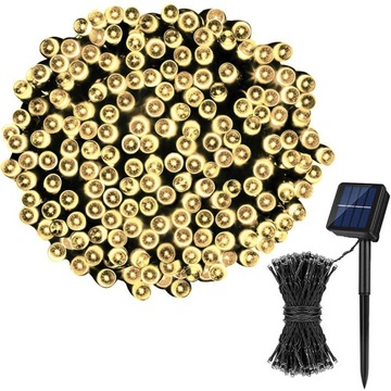 słoneczne diody led string 100 świateł Biały