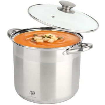 GARNEK STALOWY Z POKRYWKĄ 22,5L INDUKCJA WYSOKI