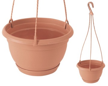 DONICZKA DONICA PRODUKCYJNA WISZĄCA Ø 16cm BALKONOWA OKRĄGŁA Z HAKIEM 2,8L
