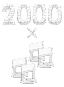 2000szt MOCNE KLIPSY DO POZIOMOWANIA PŁYTEK 1,5mm pro100system
