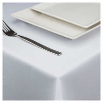 ЭЛЕГАНТНАЯ ГЛАДКАЯ ПРЯМОУГОЛЬНАЯ СКАТЕРТЬ БЕЛАЯ 140Х220